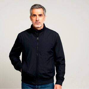 Andrew Marc Jacket Mens Tall Black Full Zip Lined Funnel Neck Warmer XXL